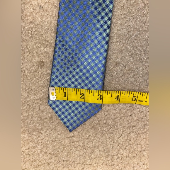MICHAEL KORS SILK TIE WITH BLUE AND GREEN PLAID PATTERN - Picture 8 of 8